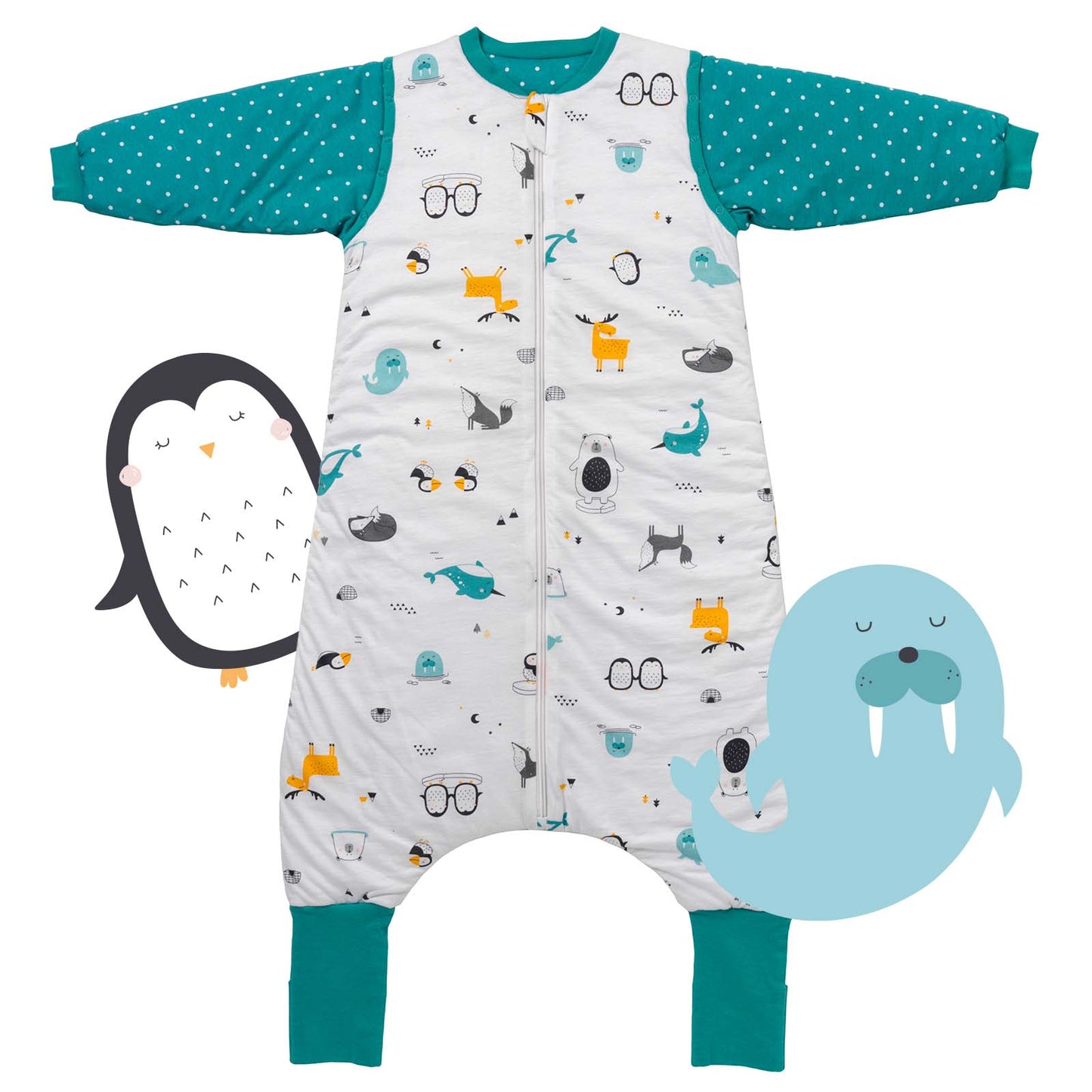 Bio Schlafsack mit Füßen und umklappbaren Bündchen 2.5 TOG