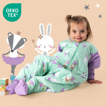 schlafsack pyjama mit Füßen und umklappbaren Bündchen, 3.5 TOG Pant Size:34 Morning walk - Picture game machete