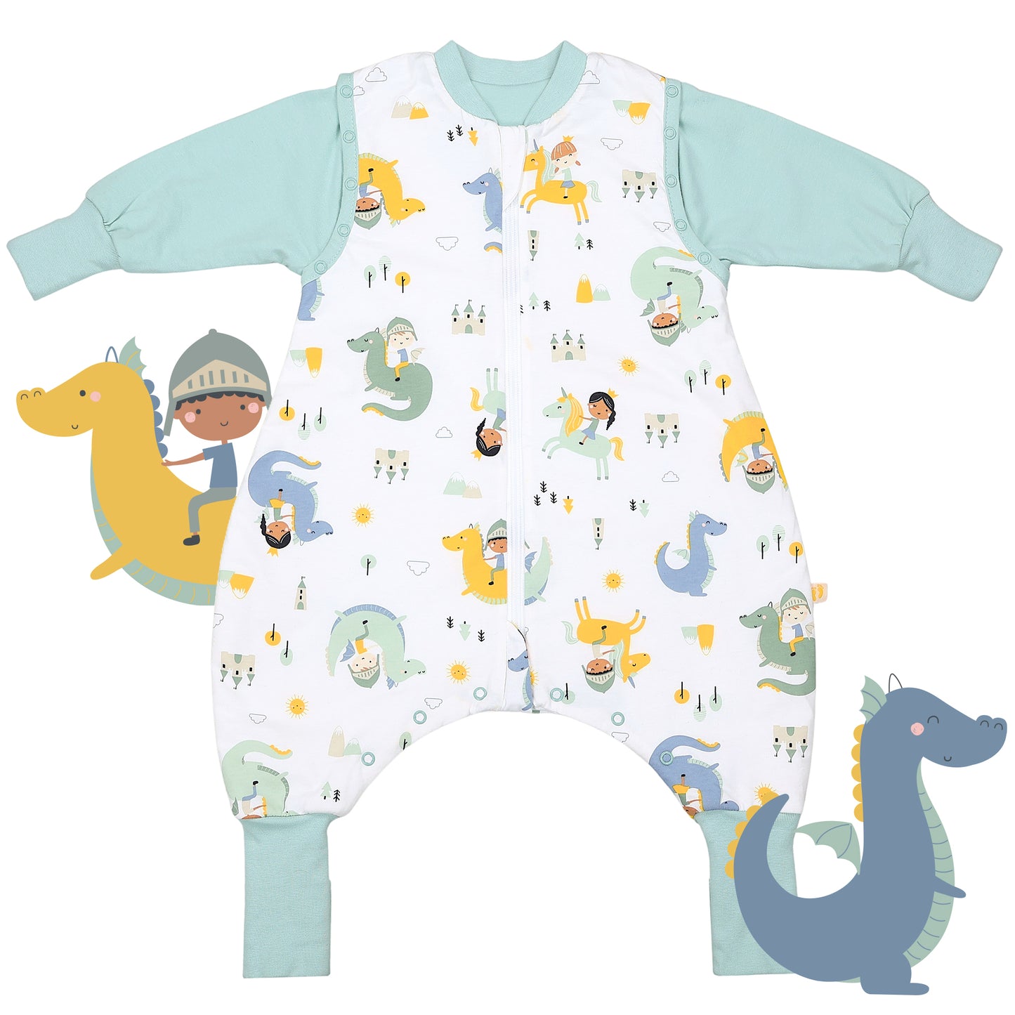 Schlafsack mit Füßen und umklappbaren Bündchen 3.5 TOG_Fantasia_Vorderseite_468