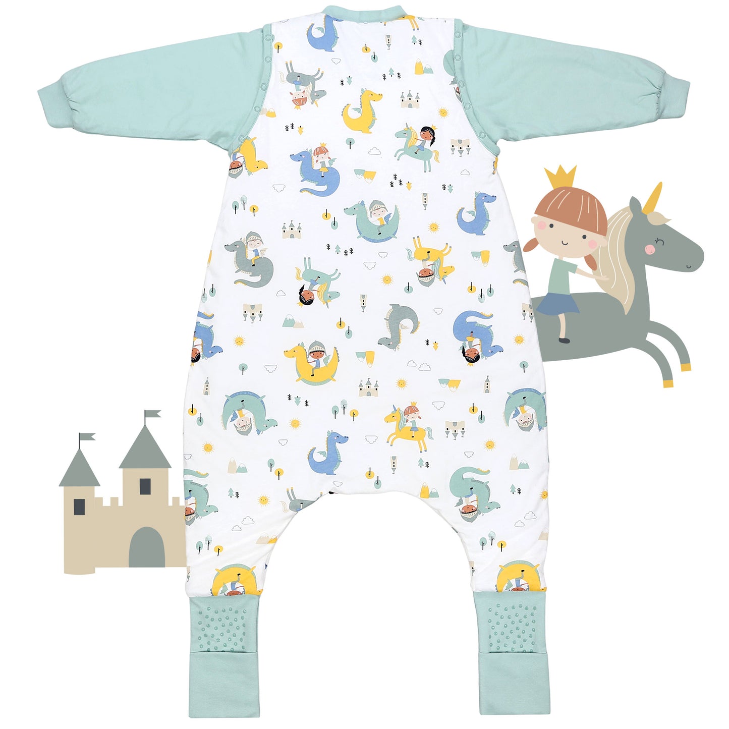 Schlafsack mit Füßen und umklappbaren Bündchen 3.5 TOG_Fantasia_Rückseite_468