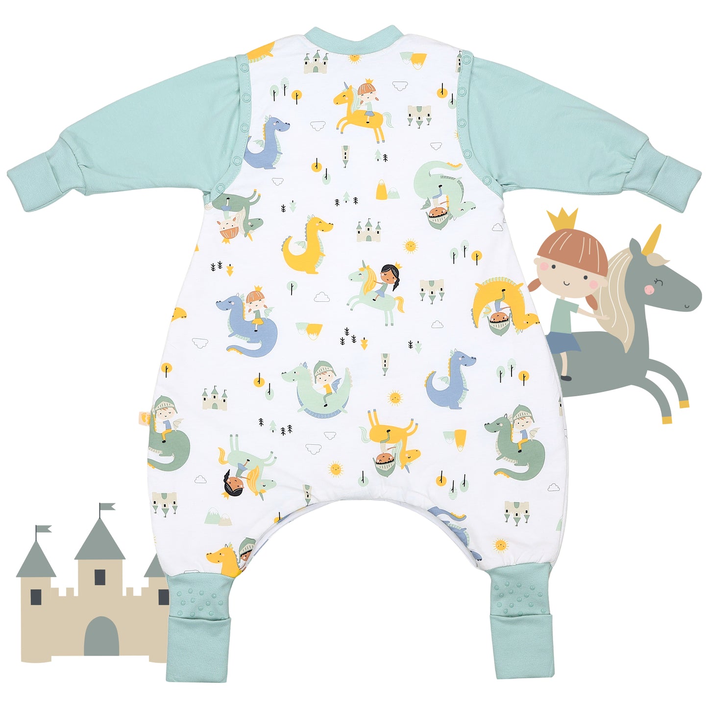 Schlafsack mit Füßen und umklappbaren Bündchen 3.5 TOG_Fantasia_Rückseite_468