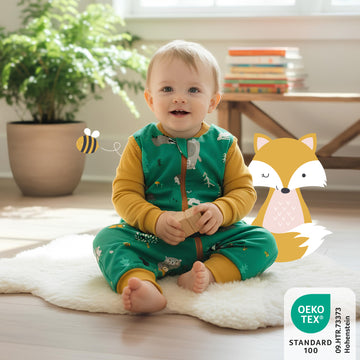 Bio Schlafsack mit Füßen und umklappbaren Bündchen 3.5 TOG