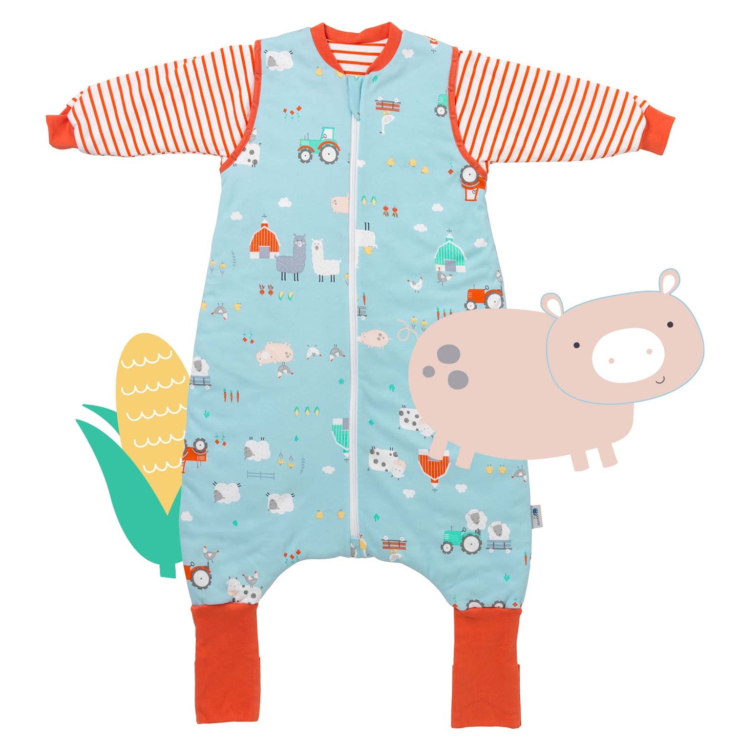 schlafsack mit beinen 3.5 tog Bio Schlafsack mit Füßen und umklappbaren Bündchen 3.5 TOG