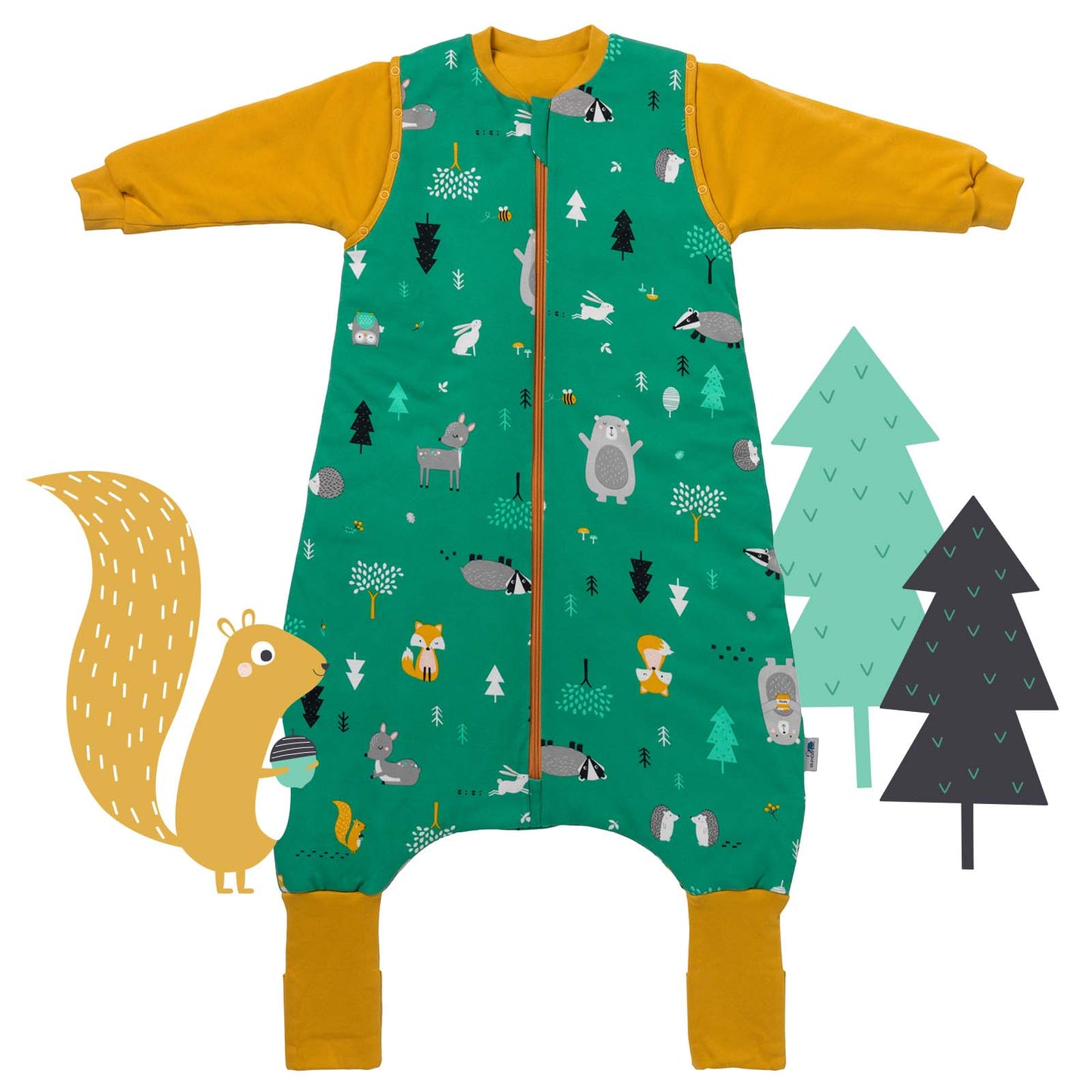 schlafsack mit beinen 1.5 tog Bio Schlafsack mit Füßen und umklappbaren Bündchen 3.5 TOG