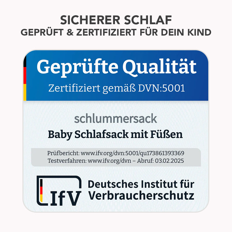 Bio Schlafsack mit Füßen und umklappbaren Bündchen 3.5 TOG