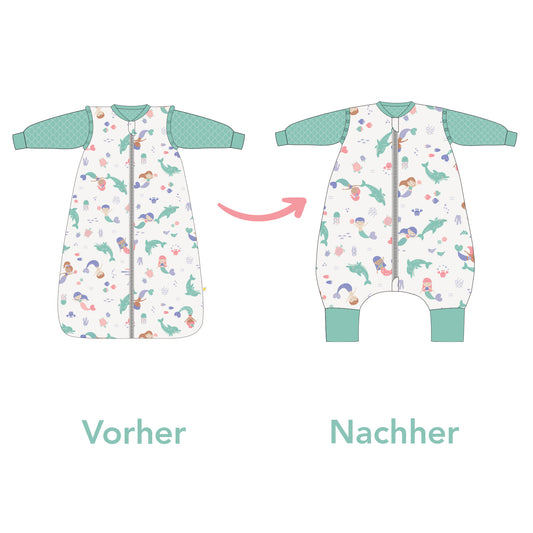 Schlummersack Upcycling Service Schlafsack mit Füßen Standardbündchen