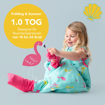 schlafsack mit füßen frühling Bio und umklappbaren Bündchen 1.0 TOG Altes Land - Radreise Ausführung_Standgerät Size:175mm 42t / 10-44t