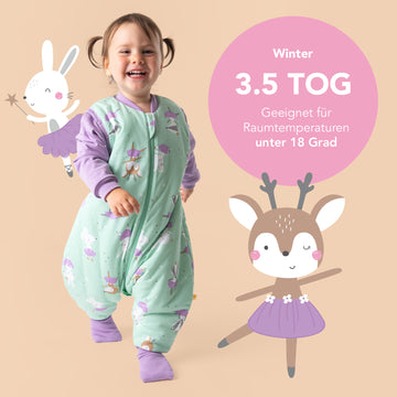 Schlafsack mit Fen und umklappbaren Bndchen, 3.5 TOG