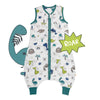 Musselin Schlafsack mit Füßen 0.5 TOG_Dinosaurier_Vorderseite_412