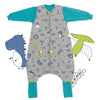 Schlafsack mit Füßen und umklappbaren Bündchen, 2.5 TOG Dinosaurier