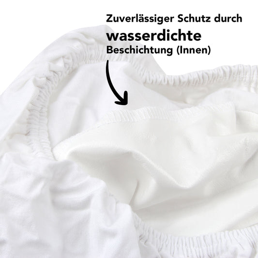 Wasserdichtes Spannbettlaken-Set - 70x140 2er-Pack Weiß - (Bild-1)