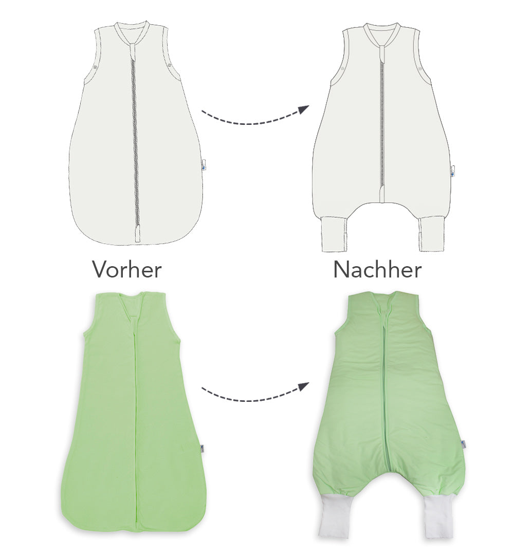 Schlummersack Upcycling Service Schlafsack mit Füßen mit Anti-Rutsch Noppen